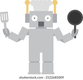 Cute chef robot image material