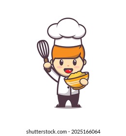 cute chef. cute vector design character. Vector isolated flat illustration for poster, brochure, web, mascot, sticker, logo and icon.