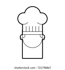 cute chef woman in uniform and hat character