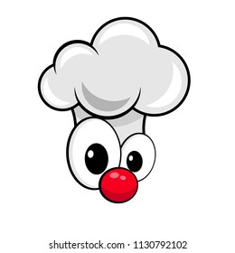 cute chef.cook hat with eyes. cartoon style