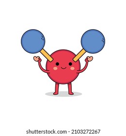 Cute chemistry molecule cartoon character spreading love