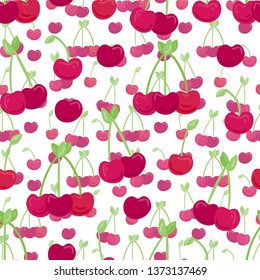 Cute cherries background vector illustration hand draw desing
