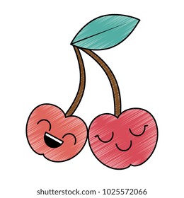 cute cherries kawaii character