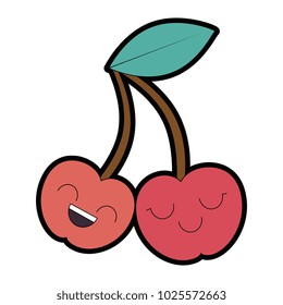 cute cherries kawaii character