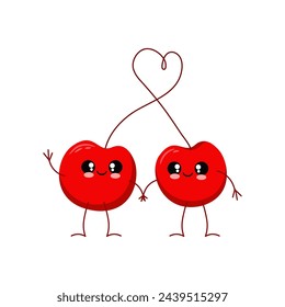Ilustración de vector de cerezas lindas