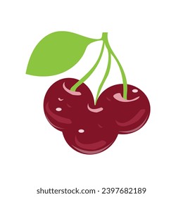 Cute cherry art vector illustration