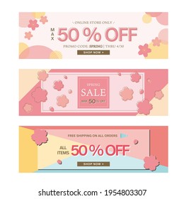 Cute Cherry Blossom Banner Set