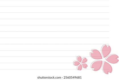 Cute cherry blossom pattern memo pad (horizontal)