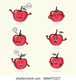 Cute cherry character design. Fruit character.