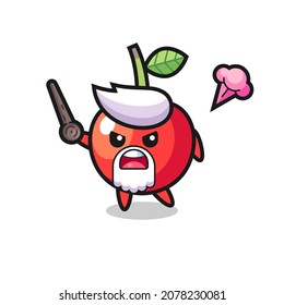 cute cherry grandpa is getting angry , cute style design for t shirt, sticker, logo element