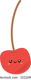 Cute cherry, illustration, vector on white background.