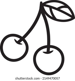 Cute-Kirschen-Logo, Vektorgrafik von Früchten, Logo der Linie