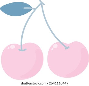 cute cherry. cute pink cherries. cute fruit
