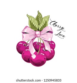 Cute Cherry Pink White
