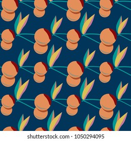 Cute cherry seamless pattern. Good for textile wrapping and wallpapers. Sweet ripe cherries background.