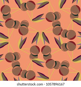Cute cherry seamless pattern. Good for textile wrapping and wallpapers. Sweet ripe cherries background.