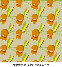 Cute cherry seamless pattern. Good for textile wrapping and wallpapers. Sweet ripe cherries background.