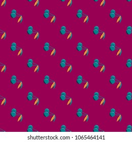 Cute cherry seamless pattern. Good for textile wrapping and wallpapers. Sweet ripe cherries background.