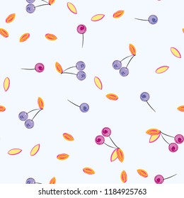 Cute cherry seamless pattern. Good for textile, wrapping, wallpapers, etc. Sweet red ripe cherries isolated. Vector illustration.