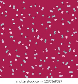 Cute cherry seamless pattern. Good for textile, wrapping, wallpapers, etc. Sweet red ripe cherries isolated. Vector illustration.