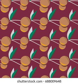Cute cherry seamless pattern. Good for textile wrapping and wallpapers. Sweet ripe cherries background.