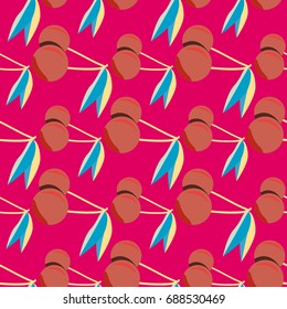 Cute cherry seamless pattern. Good for textile wrapping and wallpapers. Sweet ripe cherries background.