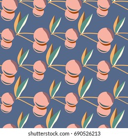 Cute cherry seamless pattern. Good for textile wrapping and wallpapers. Sweet ripe cherries background.