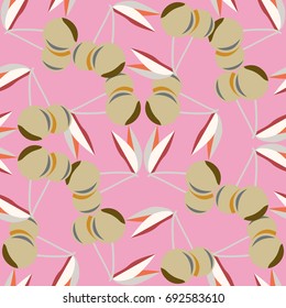Cute cherry seamless pattern. Good for textile wrapping and wallpapers. Sweet ripe cherries background.
