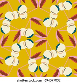 Cute cherry seamless pattern. Good for textile wrapping and wallpapers. Sweet ripe cherries background.
