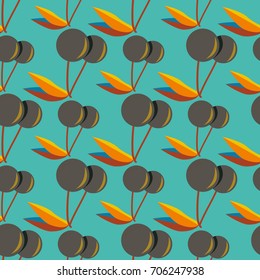 Cute cherry seamless pattern. Good for textile wrapping and wallpapers. Sweet ripe cherries background.