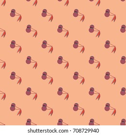 Cute cherry seamless pattern. Good for textile wrapping and wallpapers. Sweet ripe cherries background.