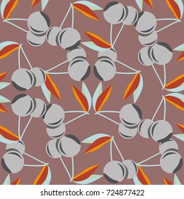 Cute cherry seamless pattern. Good for textile wrapping and wallpapers. Sweet ripe cherries background.