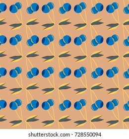 Cute cherry seamless pattern. Good for textile wrapping and wallpapers. Sweet ripe cherries background.