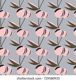 Cute cherry seamless pattern. Good for textile wrapping and wallpapers. Sweet ripe cherries background.