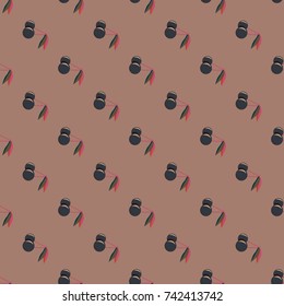 Cute cherry seamless pattern. Good for textile wrapping and wallpapers. Sweet ripe cherries background.