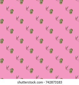 Cute cherry seamless pattern. Good for textile wrapping and wallpapers. Sweet ripe cherries background.