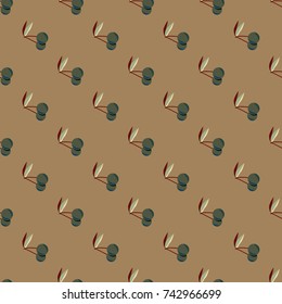 Cute cherry seamless pattern. Good for textile wrapping and wallpapers. Sweet ripe cherries background.