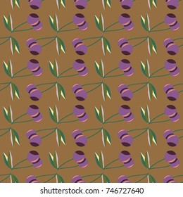 Cute cherry seamless pattern. Good for textile wrapping and wallpapers. Sweet ripe cherries background.