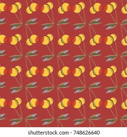 Cute cherry seamless pattern. Good for textile wrapping and wallpapers. Sweet ripe cherries background.