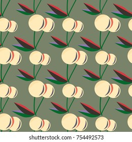 Cute cherry seamless pattern. Good for textile wrapping and wallpapers. Sweet ripe cherries background.