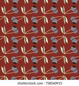 Cute cherry seamless pattern. Good for textile wrapping and wallpapers. Sweet ripe cherries background.