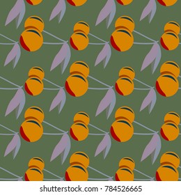 Cute cherry seamless pattern. Good for textile wrapping and wallpapers. Sweet ripe cherries background.