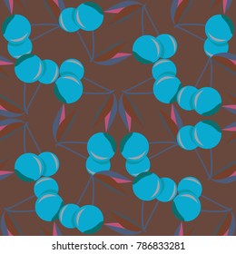 Cute cherry seamless pattern. Good for textile wrapping and wallpapers. Sweet ripe cherries background.