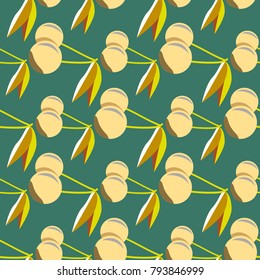 Cute cherry seamless pattern. Good for textile wrapping and wallpapers. Sweet ripe cherries background.