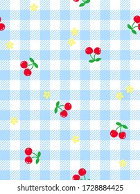 Cute Cherry seamless pattern vector background. - Vector 