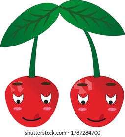cute cherry stickers. For printing on covers or other.