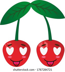 cute cherry stickers. For printing on covers or other.