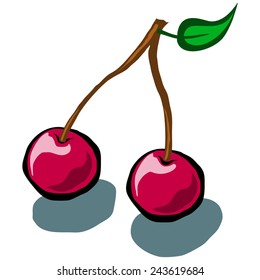 Cute Cherry vector cartoon