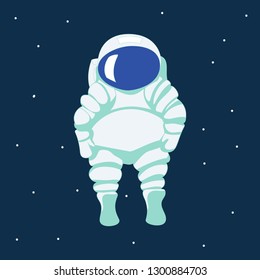 Cute cherubic astronaut in space