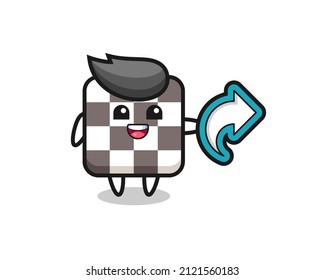 cute chess board hold social media share symbol , cute style design for t shirt, sticker, logo element